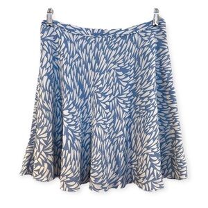 TVF for Diane Von Furstenberg Satin Heart Print Blue Preppy Designer Mini Skirt